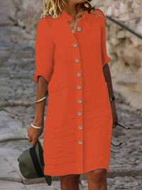 Hestia | Sommer Shirtkleid | Midi in Rot orange