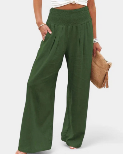 Sommerhose mit hoher Taille für Damen | Leichte