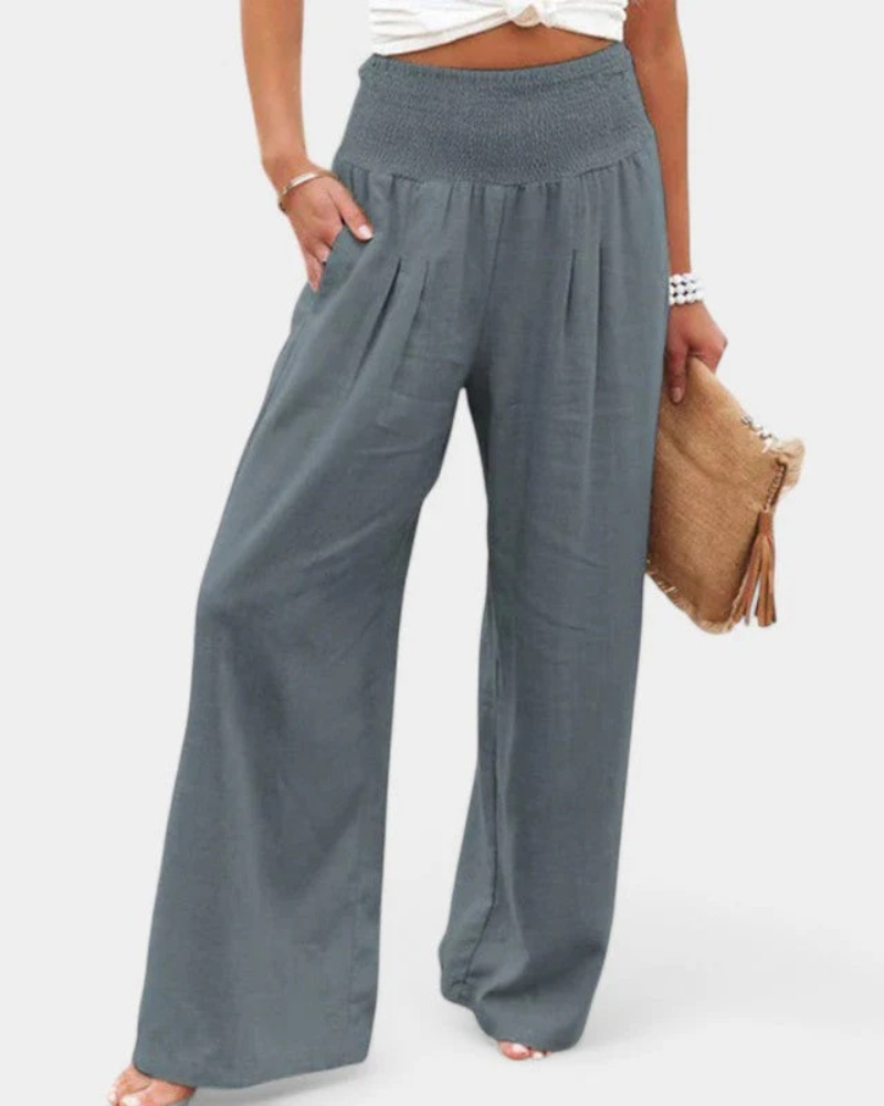 Sommerhose mit hoher Taille für Damen | Leichte