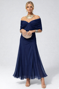 Sophie | Leichtes Elegantes Blumen Midikleid in Blau