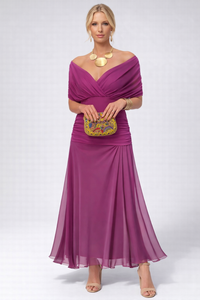 Sophie | Leichtes Elegantes Blumen Midikleid in Fuchsia