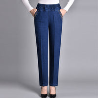 Loretie – Jeans Mit Seitentaschen Und Elastischem Bund in Dunkelblau
