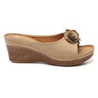 LIDIA™ - Bequeme Leder-Orthopädie-Sandalen für Frauen in Khaki