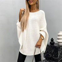 Stylischer Grobstrickpullover für Damen | Lässig in Weiß