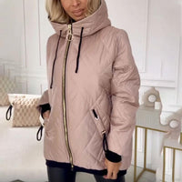 Daphne | Warme Steppjacke mit Kapuze in Rosa