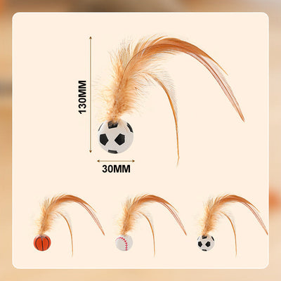 Begrenzte Zeit 50% Rabatt Interaktiver Hüpfball für Katzen mit Federn