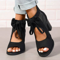 ADRIANA | Damen Sandalen Schleife in Schwarz