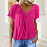 Lisbeth™ Schmeichelhaft Gefaltete Bluse in Rosa