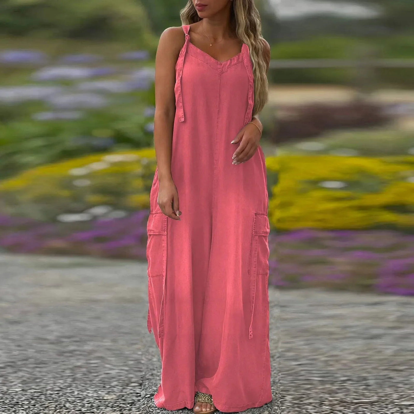 Vanessa™ Overall mit weitem Bein und Taschen