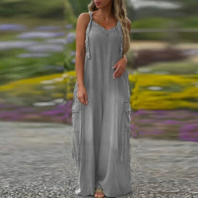 Vanessa™ Overall mit weitem Bein und Taschen