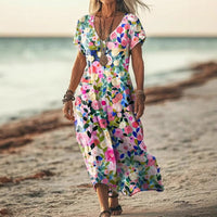 Lovisa - Kurzärmeliges Kleid Mit Drucken in Mehrfarbig