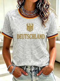 Damen-Fußball-T-Shirt mit Deutschland-Druck in als bild