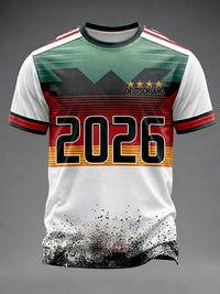 Herren-Fußballfan-T-Shirt aus Deutschland mit Aufdruck und kurzen Ärmeln in als bild