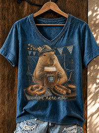 Oktoberfest-T-Shirt für Damen mit niedlichem Tiermuster in als bild
