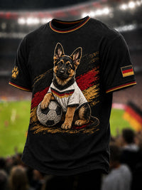 Herren-T-Shirt mit Deutscher Schäferhund- und Fußball-Print in als bild