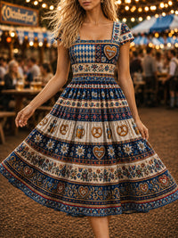 Oktoberfest-Print-Kleid für Damen in als bild