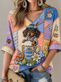 Oktoberfest-Damen-T-Shirt aus München mit Dackelmotiv in als bild