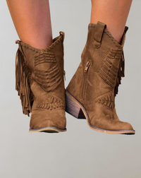 Stilvolle schicke Quastenstiefel - Pamela in Braun