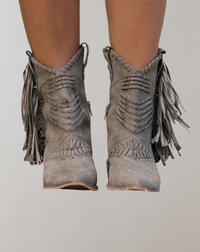 Stilvolle schicke Quastenstiefel - Pamela in Grau