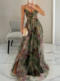 Stilvolles langes Abendkleid für Damen | Maxi in Grün