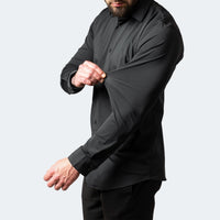 Jonathan | Herren Knitterfreies Stretchhemd in Schwarz