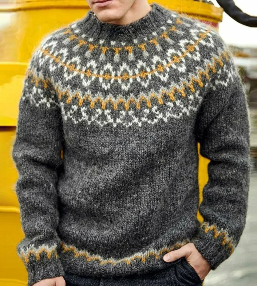 Jude | Herren Strick Pullover | Grau