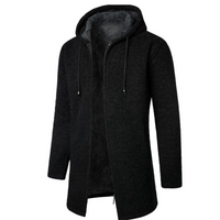 Dwight | Strickjacke mit Reißverschluss | Kapuze in Schwarz