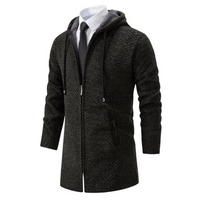 Dwight | Strickjacke mit Reißverschluss | Kapuze in Militärgrün