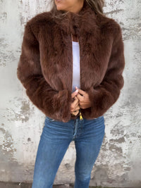Stylische warme Damenjacke - Anneliese in Braun