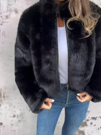 Stylische warme Damenjacke - Anneliese in Schwarz