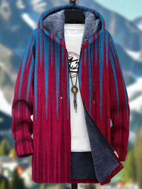 Stylische warme Jacke für Männer und Frauen - Leiara in Rot/Blau