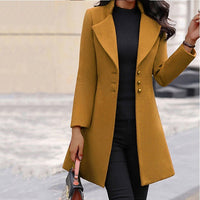 Trenchcoat Damen Elegant | Figurbetont Klassisch Lang in Gelb