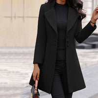 Trenchcoat Damen Elegant | Figurbetont Klassisch Lang in Schwarz