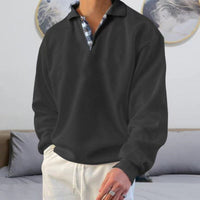 Detlef | Herren Leichter Polo pullover in Schwarz