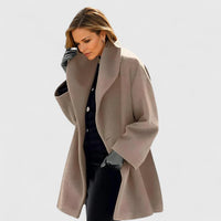 Susanne | Damen Eleganter Reverskragen Herbstmantel in Khaki