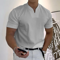 Sherwin | T-Shirt Weiß Herren | V-Ausschnitt in Hellgrau