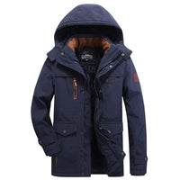 Wasserdichter Parka Wintermantel Kapuzenjacke in Marineblau
