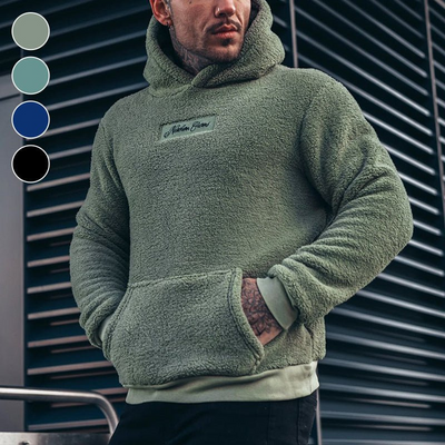 Jared | Teddy Hoodie Herren | Schwarz Kapuzenpullover