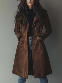 Teresa | Klassischer Vintage Trenchcoat in Braun