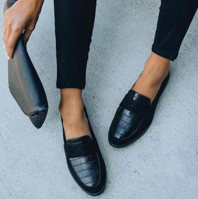 Thelma | Damen Schwarz Mokassins | Loafer Elegant