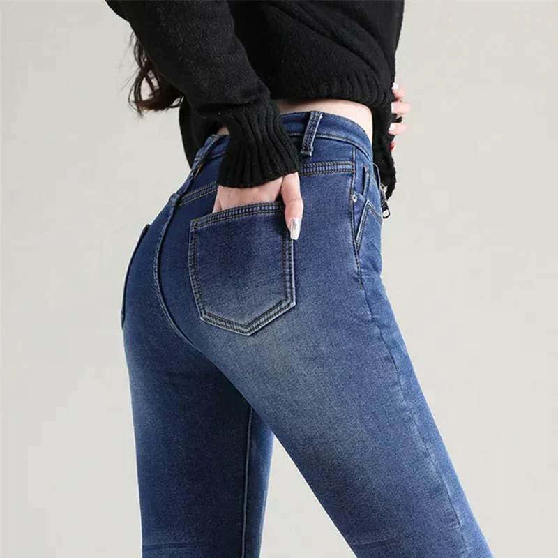 Jassy | Damen Thermo Jeans | Schwarz