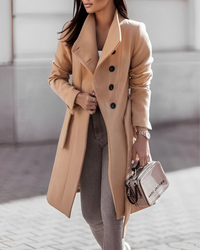 Shania | Damen Trenchcoat Schwarz | Übergangs Jacke in Khaki