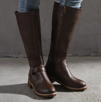 Karin | Damen Kniehohe Orthopädische Stiefel in Dunkelbraun