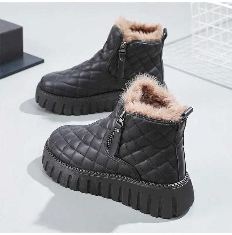 Gesteppte Damen Winterstiefeletten – Gefütterte, wasserabweisende Stiefel mit rutschfester Sohle und bequemem Design