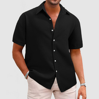 Warren | Herren Kurzarm Hemd | Button Down in Schwarz