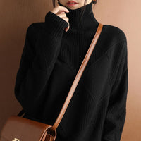 Kuscheliger Rollkragenpullover für Damen | Winter in Schwarz