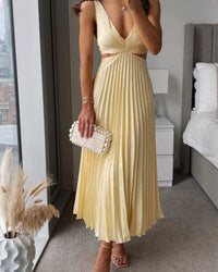 Valentina | Elegantes Abend-Midikleid in Gelb