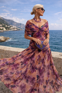 Valentina | Festliches Maxikleid mit V-Ausschnitt in Verzauberter Garten