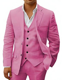Valerian | Herren Dreiteiler Anzug mit Weste in Rosa