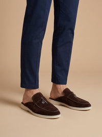 Edmund | Metallverzierung Gummisohle Loafer in Kaffeebraun